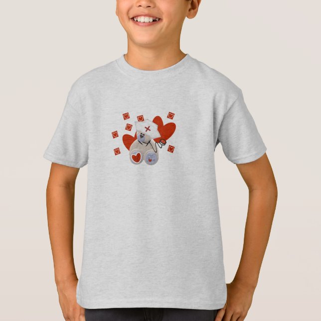 Teddy-Bärn-Krankenschwester-Liebe-T-Shirts und Ges T-Shirt (Vorderseite)