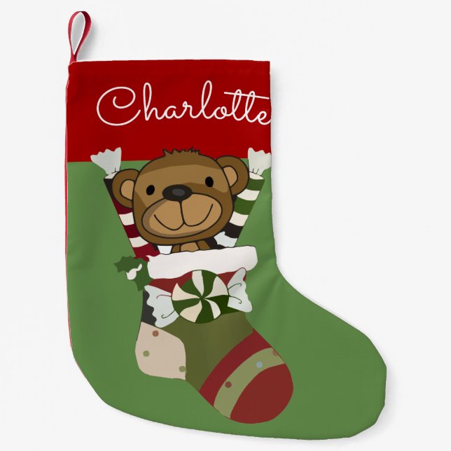 TEDDY-BÄRN-PERSÖNLICHE WEIHNACHTSStrumpf-GESCHENKE Kleiner Weihnachtsstrumpf (Vorderseite)