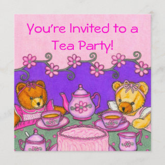Teddy-Bärn-Tee-Party Einladungs-Karten Einladung