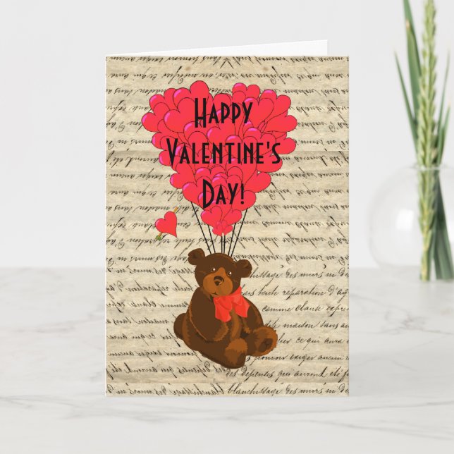 Teddy-Bärn-Valentinstag Feiertagskarte (Vorderseite)