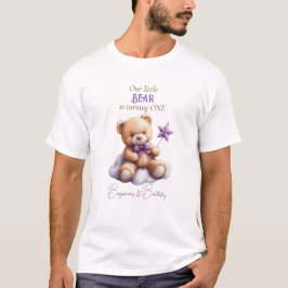 Teddy Bear 1. Geburtstag farbenfrohe Balloons T-Shirt