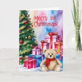 TEDDY BEAR 1ST. CHRISTMAS CARD DANKESKARTE