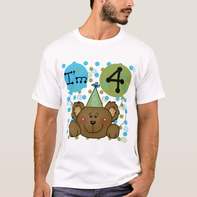 Teddy Bear 4th Birthday T-shirts et cadeaux (Devant)