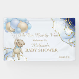 Teddy Bear Abstrakt Blue Gold Ballon Willkommen Banner