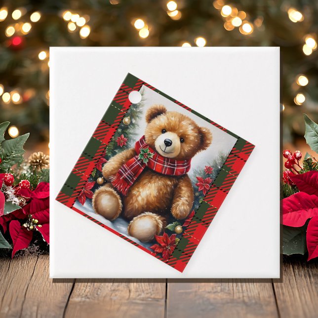 Teddy Bear Add Names Weihnachtsgeschenk Tag Geschenkanhänger (Von Creator hochgeladen)