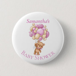 Teddy Bear Adventure Ballons Babydusche Button