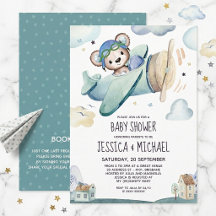 Teddy Bear Airplane Babydusche