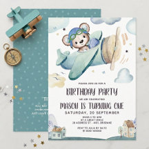 Teddy Bear Airplane Geburtstag