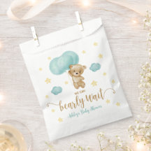 Teddy Bear and Blue Balloons Baby Dusche