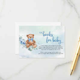 Teddy Bear and Blue Floral Books for Baby Begleitkarte