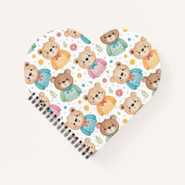 Teddy bear and flowers notizbuch