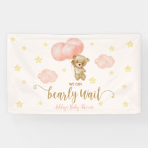 Teddy Bear and Pink Balloons Baby Dusche Party