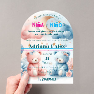 Teddy Bear and Stars Gender Reveal Custom Acryleinladungen