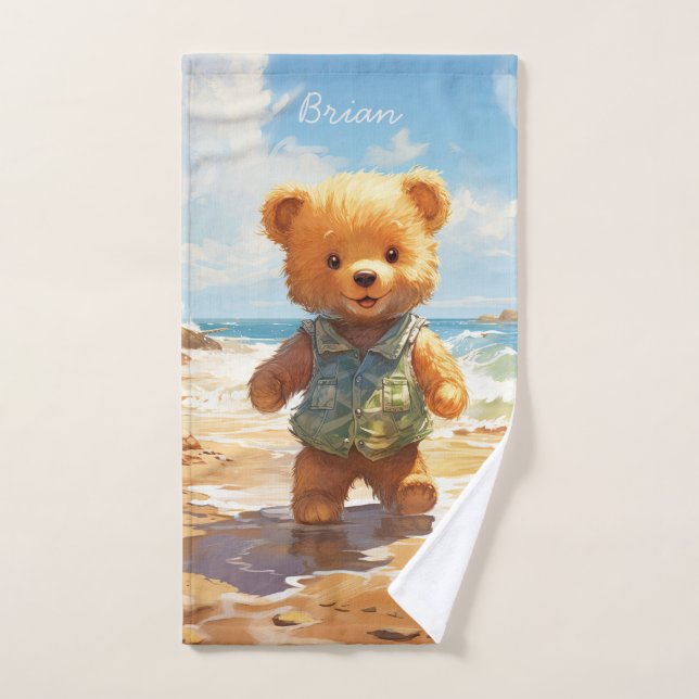 Teddy Bear Art Beach Handtuch für Kinder (Handtuch)