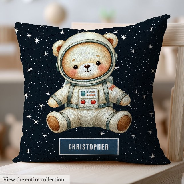Teddy Bear Astronaut Baby Boy Pillow Space Kinderz Kissen (Teddy Bear Astronaut Baby Boy Pillow Space Nursery)
