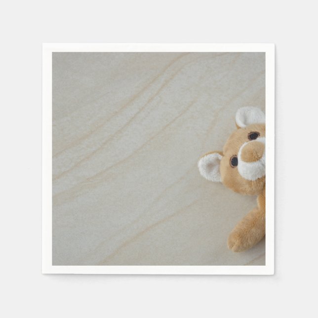 Teddy Bear auf Imitaten Marmor Serviette (Vorderseite)