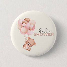 Teddy Bear Baby Babydusche Button