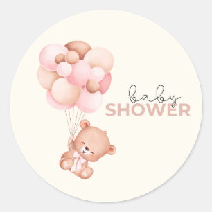 Teddy Bear Baby Babydusche Runder Aufkleber