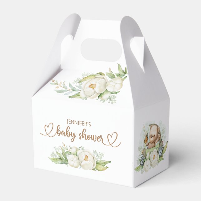 Teddy Bear Baby Bear Baby Shooter Floral Geschenkschachtel (Vorderseite)