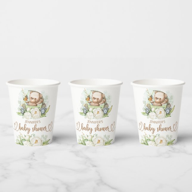 Teddy Bear Baby Bear Baby Shooter Floral Pappbecher (Multi)