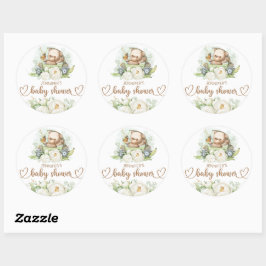 Teddy Bear Baby Bear Baby Shooter Floral Runder Aufkleber