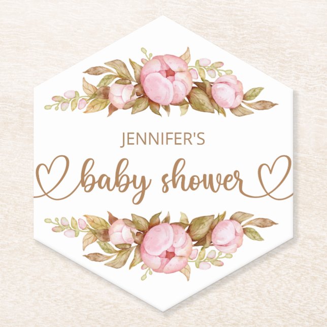 Teddy Bear Baby Bear Baby Shooter Floral Untersetzer (Vorderseite)