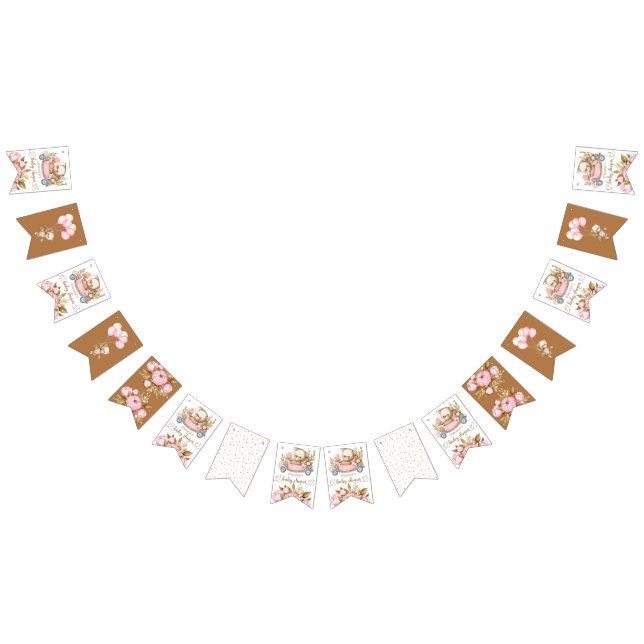 Teddy Bear Baby Bear Baby Shooter Floral Wimpelkette (Alle)