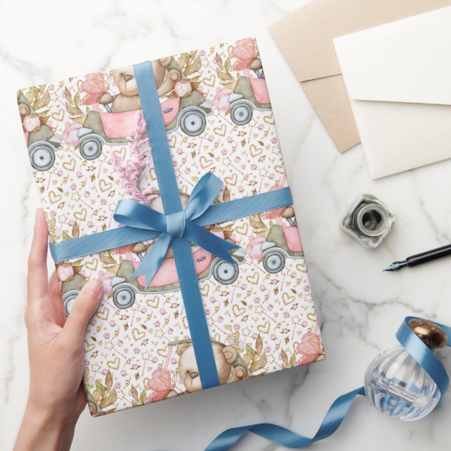 Teddy Bear Baby Bear Baby Shooting Collectie Wrapp Geschenkpapier (Schenken)