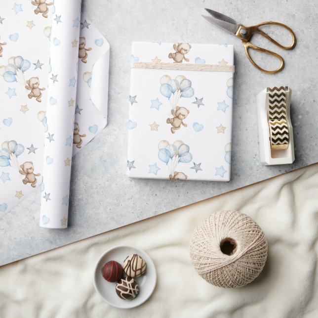 Teddy Bear Baby Bear Baby Shower Collectin Geschenkpapier (Kunsthandwerk)
