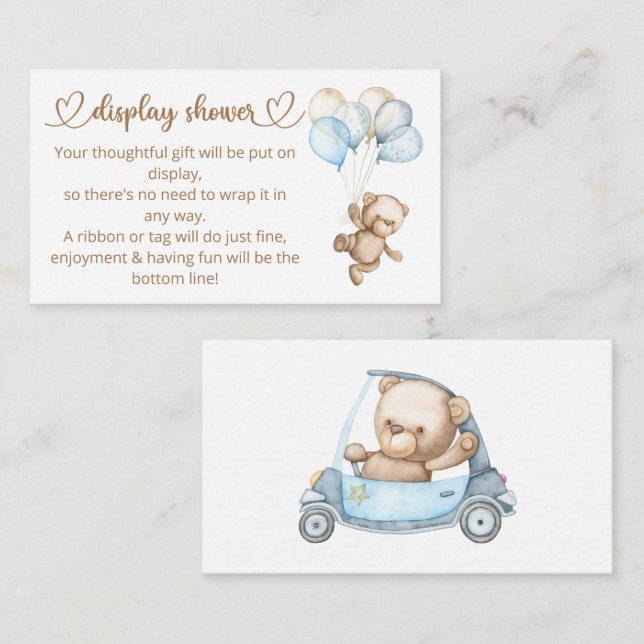 Teddy Bear Baby Bear Babydusche Begleitkarte (Vorne/Hinten)