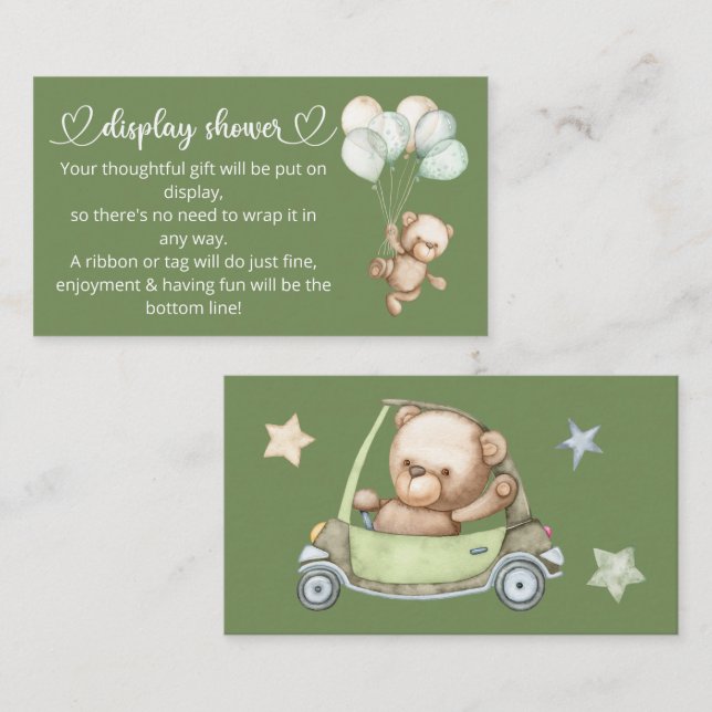 Teddy Bear Baby Bear Babydusche Begleitkarte (Vorne/Hinten)