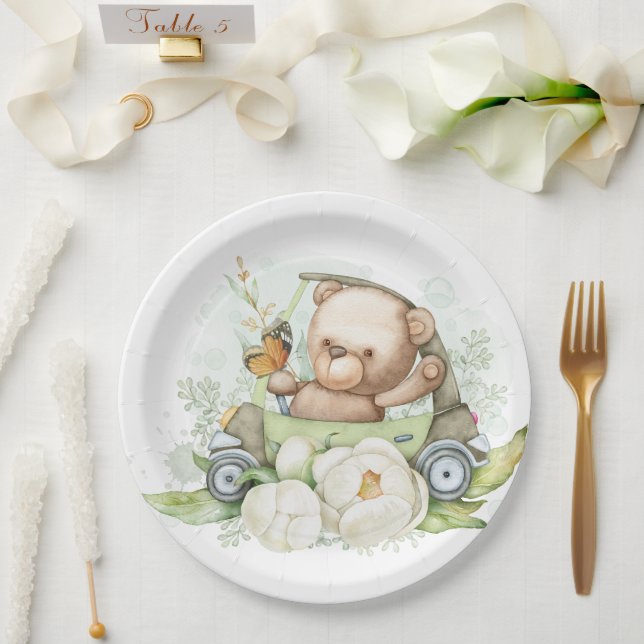 Teddy Bear Baby Bear Babydusche Pappteller (Hochzeit)
