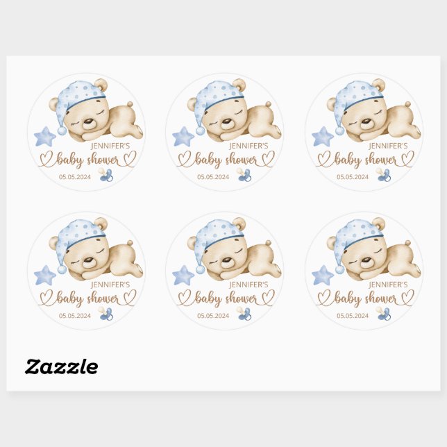 Teddy Bear Baby Bear Babydusche Runder Aufkleber (Blatt)