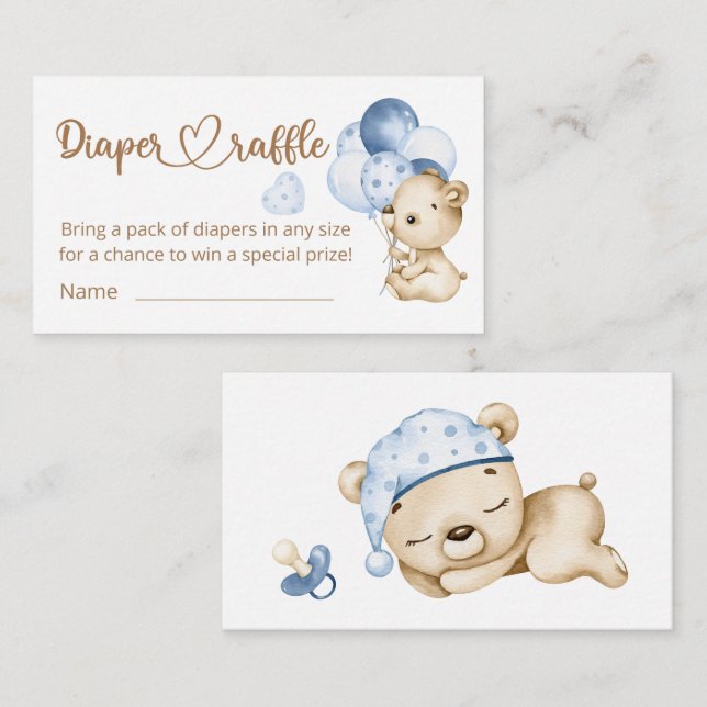 Teddy Bear Baby Bear Babydusche Windelwanne Windel Begleitkarte (Vorne/Hinten)