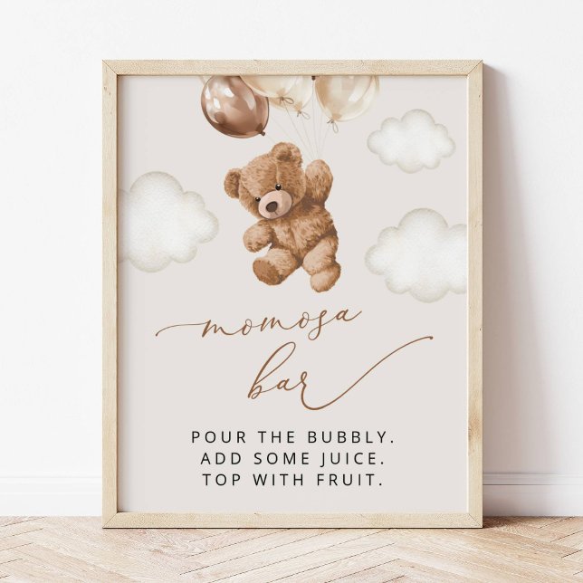 Teddy Bear, Baby Bear, Brown Balloons, Momosa Bar Poster (Von Creator hochgeladen)