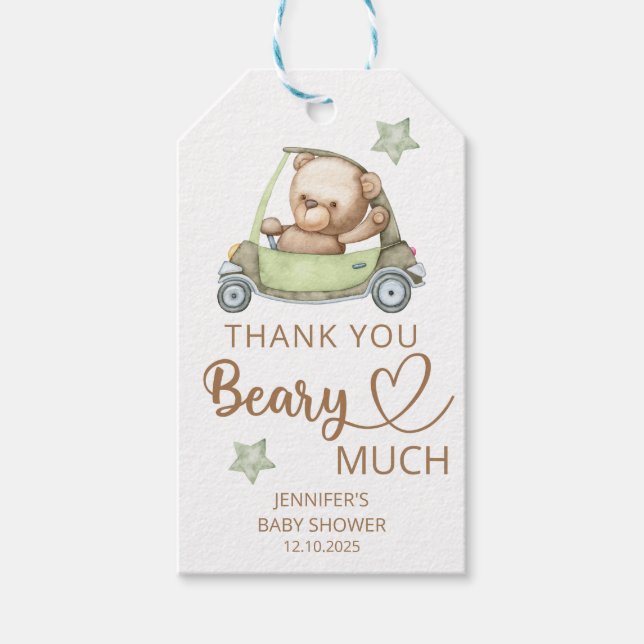 Teddy bear baby bear Danke beary vieles Geschenk T Geschenkanhänger (Vorderseite)