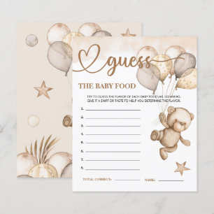 Teddy Bear Baby Bear Guess die Baby Food Card.