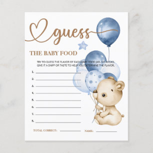 Teddy Bear Baby Bear Guess die Baby Food Card.