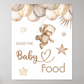 Teddy Bear Baby Bear “Guess the Baby Food” Poster
