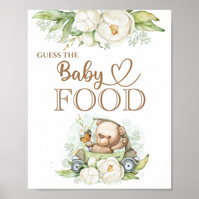 Teddy Bear Baby Bear "Raten Sie das Baby Food" Pos Poster (Vorne)