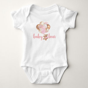 Teddy Bear Baby Bear Rose Gold Balloons Strampler
