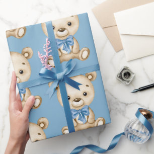 Teddy Bear Baby Boy Baby Shooter Geschenkpapier