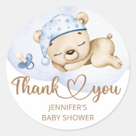 Teddy Bear Baby Boy Baby Shooter Runder Aufkleber