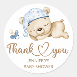 Teddy Bear Baby Boy Baby Shooter Runder Aufkleber