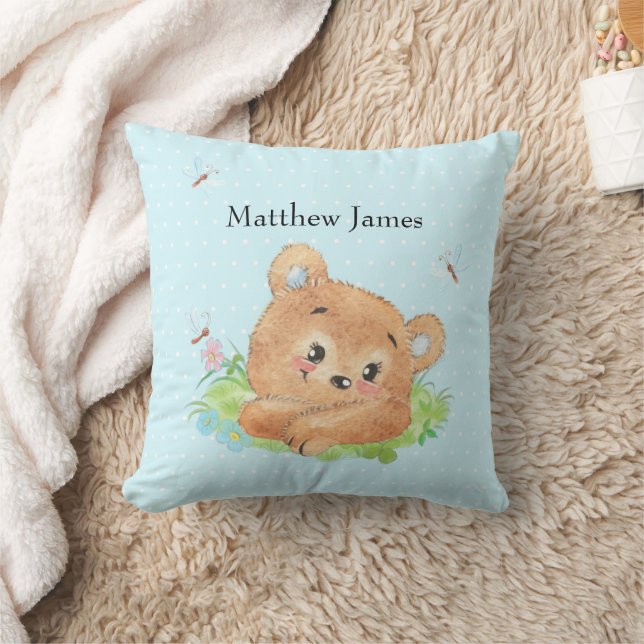 Teddy Bear Baby Boy Theme Kissen (Decke)