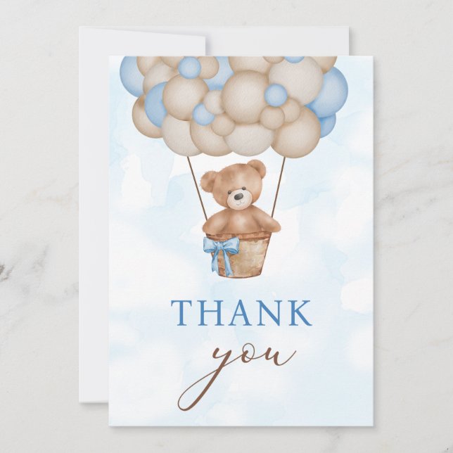Teddy Bear Baby Dankeskarte (Vorderseite)