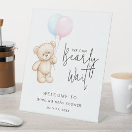 Teddy Bear Baby Dusche Begrüßungstablett Sockelschild