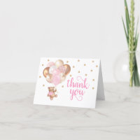 Teddy Bear Baby Dusche Danke Karte