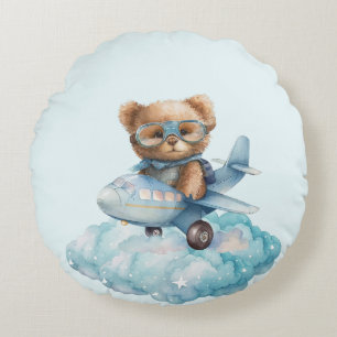 Teddy Bear Baby Dusche Geschenk Boy Blue Bear Rundes Kissen