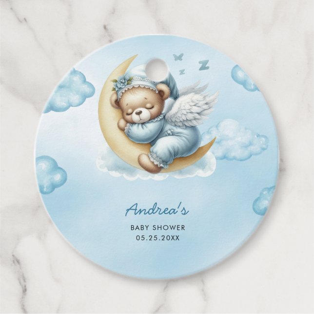 Teddy Bear Baby Dusche Geschenkanhänger (Vorderseite)